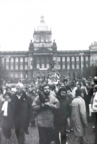 Demonstration at Wenceslas square in 1989
