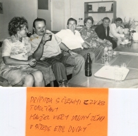 Viera with her husband, friends and colleagues