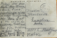 Poslední pohlednice, kterou ruští uprchlíci poslali Lampovým z Kyšperka.