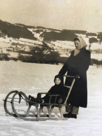 Zdeněk with his mother in Volavec