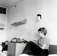 Student dormitory during a school trip to Flora in Olomouc, 1970