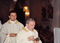 Petr Kolář is being consecrated a priest. 1975