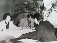 Photography Professional activity at secondary school 
from the left, Jarmila Kratka, Ing. Villiam Herko, student 