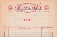 A receipt of Václava Fiala´s joinery