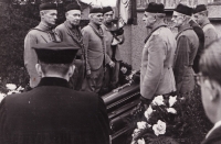 Funeral of Václav Fiala in January 1948, Sokols at the coffin