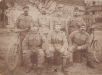 Vlastimil Úlehla's father Josef in the army (Austria-Hungary); bottom row, in the middle