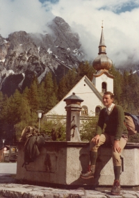 A friend, Jiří Morava on tour (with a friend), Tyrol, 1981