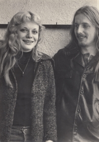 With his friend Jana Žitná, Vratislavice, 1979