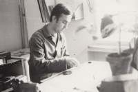 Tomáš working at Fatra Napajedla; about 1966