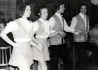Miroslav Urban (second right) dancing Česká beseda in 1970s
