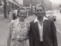 Vladimír Záleský with his wife Božena, 1957