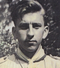 Vlastimil Úlehla in Scout uniform (Hulín, 1947)