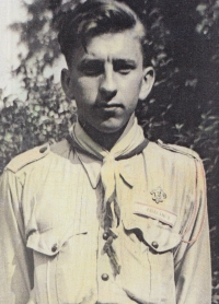 Vlastimil Úlehla in Scout uniform (Hulín, 1947)
