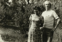 Vladimír Špirk s manželkou v Přelouči, rok 1979