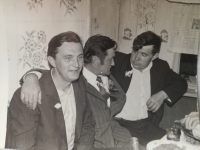 Václav Fořt (first left) at the party
