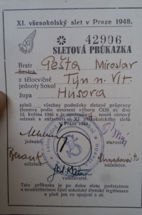 Průkazka na Všesokolský slet