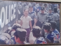 Phyoe Phyoe Aung at court hearings in May 2015. 