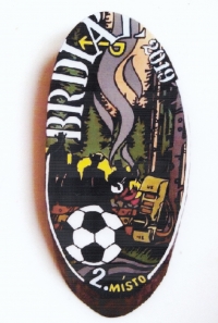 Medal for second place won by the Paběrky team at the traditional Brdy settlement football tournament; 2019 
