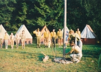 Boy Scout camp in Březiny, 1992 