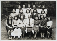 Milena Válová in family school, upper row, first right