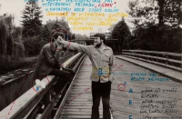 Lachman and Hybler during a karate lesson, photo by Miloš Kim Houdek; 1983