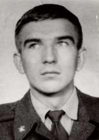 Miloš Kim Houdek during his compulsory military service; 1964