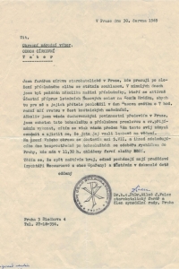 Dopis od faráře, který měl vést na Národních slavnostech mši