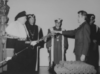 Milan Tichák during a graduation ceremony, 1969
