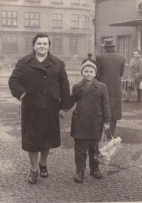 Radomil Lhotka and his mom during a visit to Prague