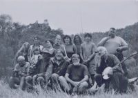Paběrky on the traditional hike to the settlement by the Krašov castle - Miloš Kim Houdek, Marko Čermák; late 80s 