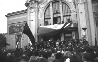 In front of the Pardubice Theatre - a day before the general strike was declared on 26 November 1989 