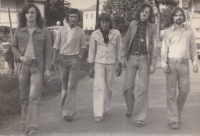 With the band Sejf, 1978, Karel Syka, second from right