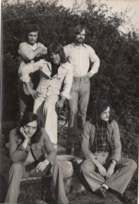 The Sejf band, Karel Syka sitting on the right