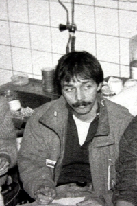 Michal Šaman na samém počátku stávky roku 1989 