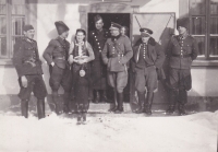 Anna Murtinová with the members of the financial guard in 1938-39 in Hrašovík
