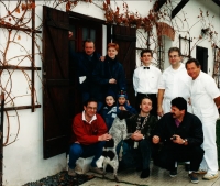 S ODA na výjezdním zasedání, dole zleva Jiří Skalický, Libor Kudláček, Jan Kalvoda, Hradec Králové,  pol. 90. let
