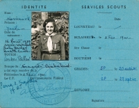 Yvetta's Scout ID card 