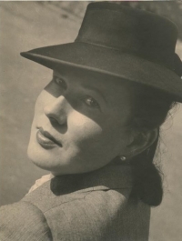 Marie Feyfarová, witness' mother, in the year of witness' birth. Photographed by Zdenko Feyfar, witness' father. 1940.