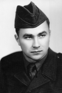 Karel Gruber in PTP uniform, 1952