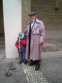 With his grandson
