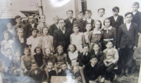 Antonín Malach as a child, school in Blansko, 1936