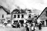 Přibyslav after the Soviet bombing / May 1945