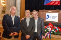 Michal Šaman, Martin Sichinger and Lubomír Smatana being decorated by the University of West Bohemia Rector's Awards (2019) 

