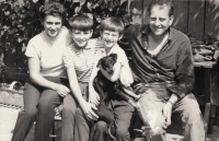 With his family in 1960s