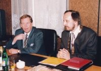 Návštěva V. Havla v Přerově, asi 1992-93