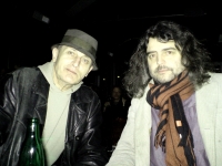 Pavel Zajíček, a poet, musician and artist, founder of underground band DG 307 with whom Ivo Hucl (on the right) prepared several literal shows and as a curator took part in exhibitions and concerts of this underground band; Pavel Zajíček who founded DG 307 lived after involuntary emigration in 1980 in London where he recorded a single based on Eliot´s poem The Waste Land; coincidentally, the club where DG 307 plays now is in the same neighbourhood where he lived at that time 