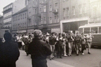 Protest parade of students of the Pardubice grammar school, November 21, 1989