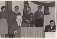 Member of the works council František Štursa announces the nationalisation of Stratílek factory, 1948