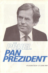 A leaflet announcing that Václav Havel will visit Hradec Králové; January 1990 