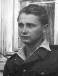Karel Pexidr in an Auxiliary Technical Battalions (PTP) uniform; 1952